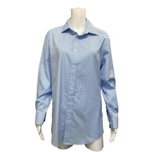 Black & Brown Blue White Check Egyptian Cotton Slim Fit Shirt Size 16 1/2